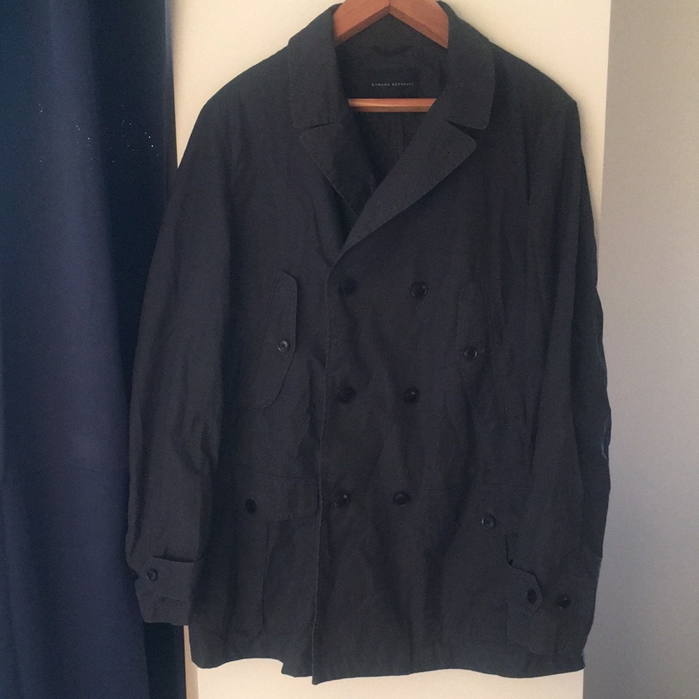 Banana Republic Classic Peacoat - Black Mens XL